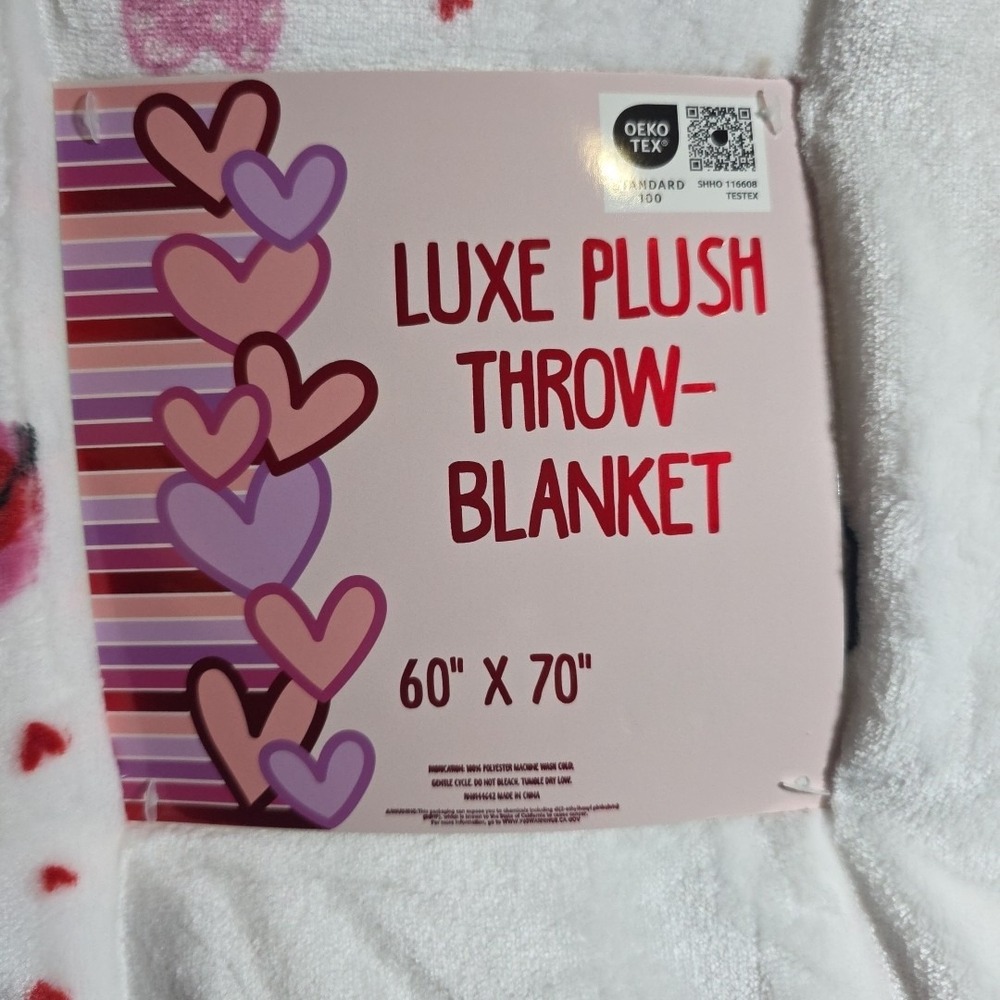 Valentine Love Cats Luxe Plush Throw Blanket 60"x70"‎ NEW - Picture 3 of 5